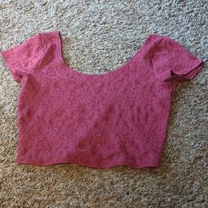 Abercrombie & Fitch Pink Fitted Crop Blouse